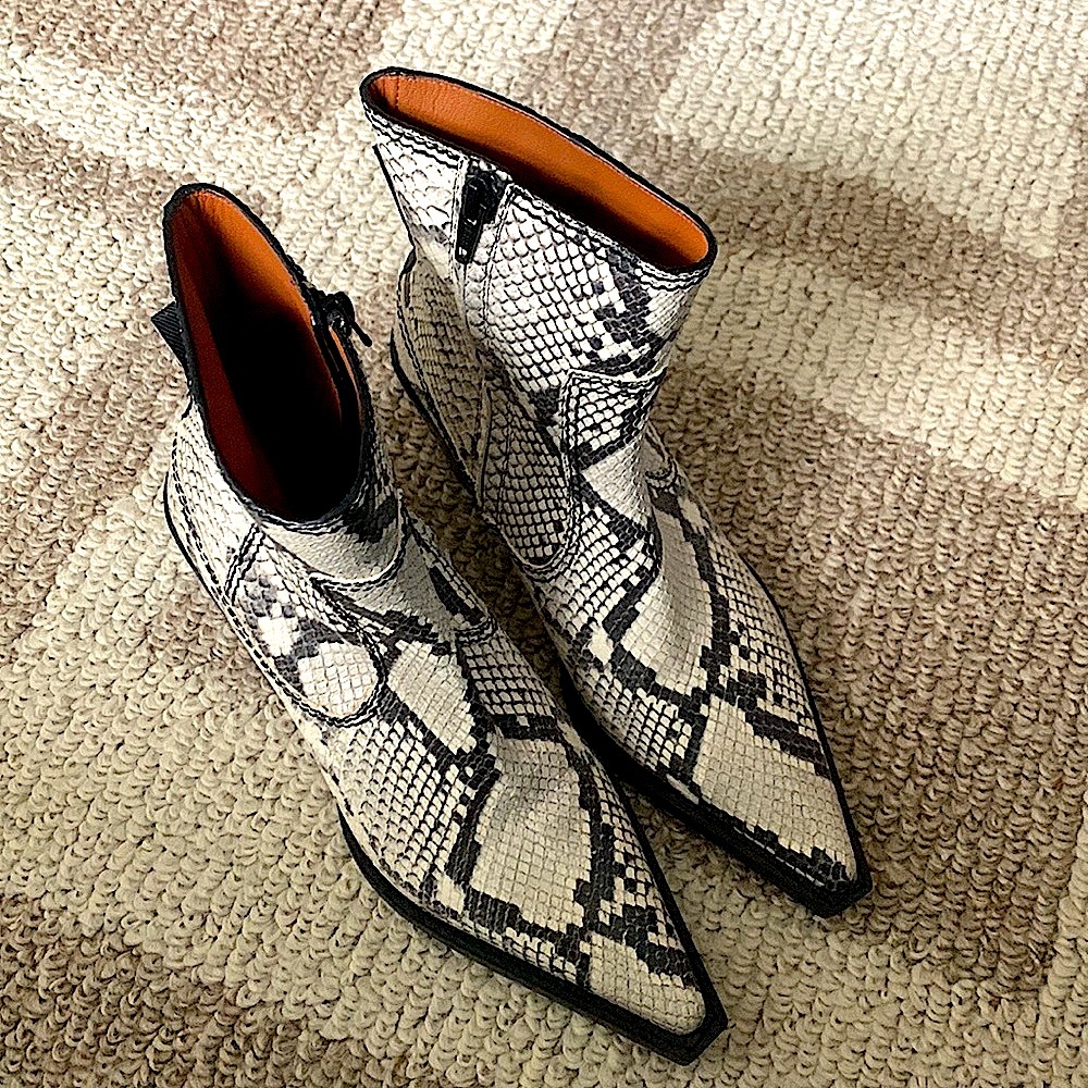 JOSEPH Rodeo Python Leather Ankle Boots - Picture 3 of 8